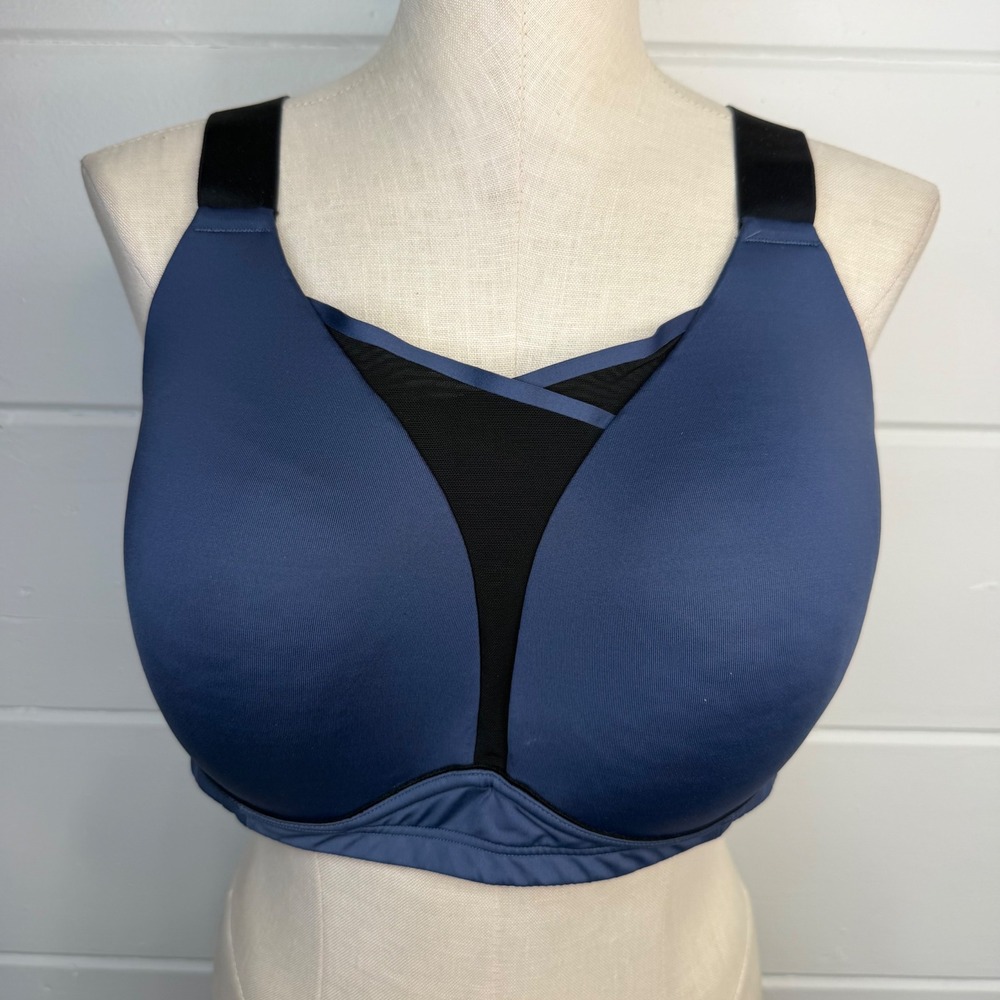 Lane Bryant Livi Active Molded Sports Bra 42DD Blue No Wire Bra